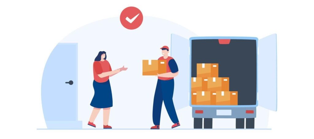 door to door service delivery truck service illustration vector
